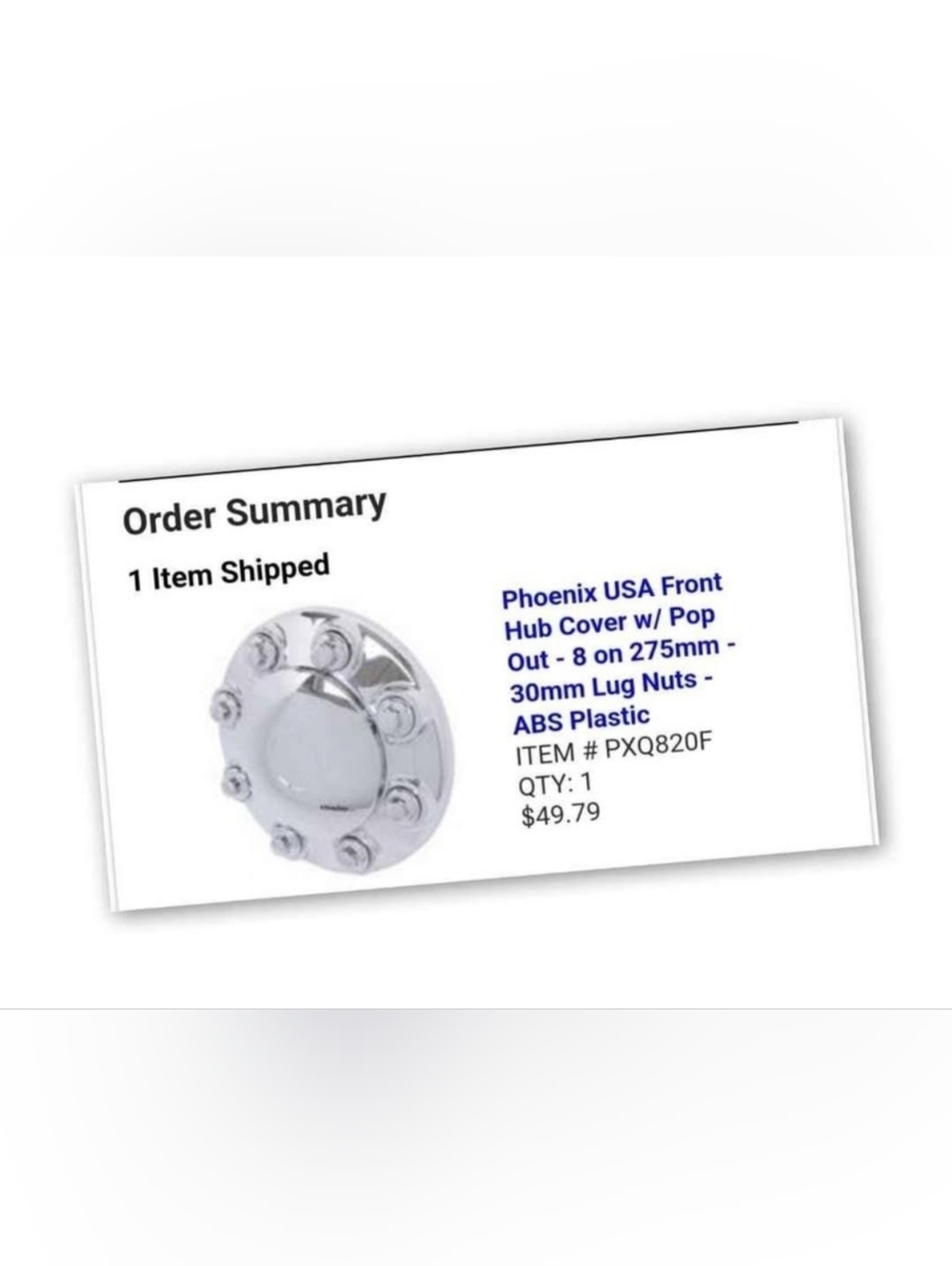 PHOENIX USA Front Wheel Hub Cover
